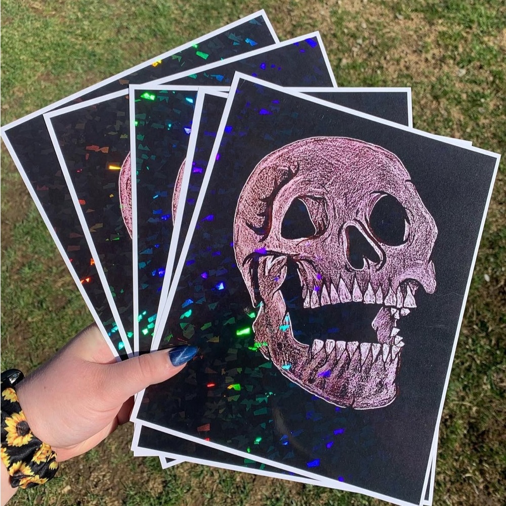 Holographic Skull Art Print - 8 x 10”